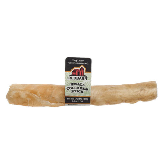 A collagen stick dog treat by Redbarn, packaging