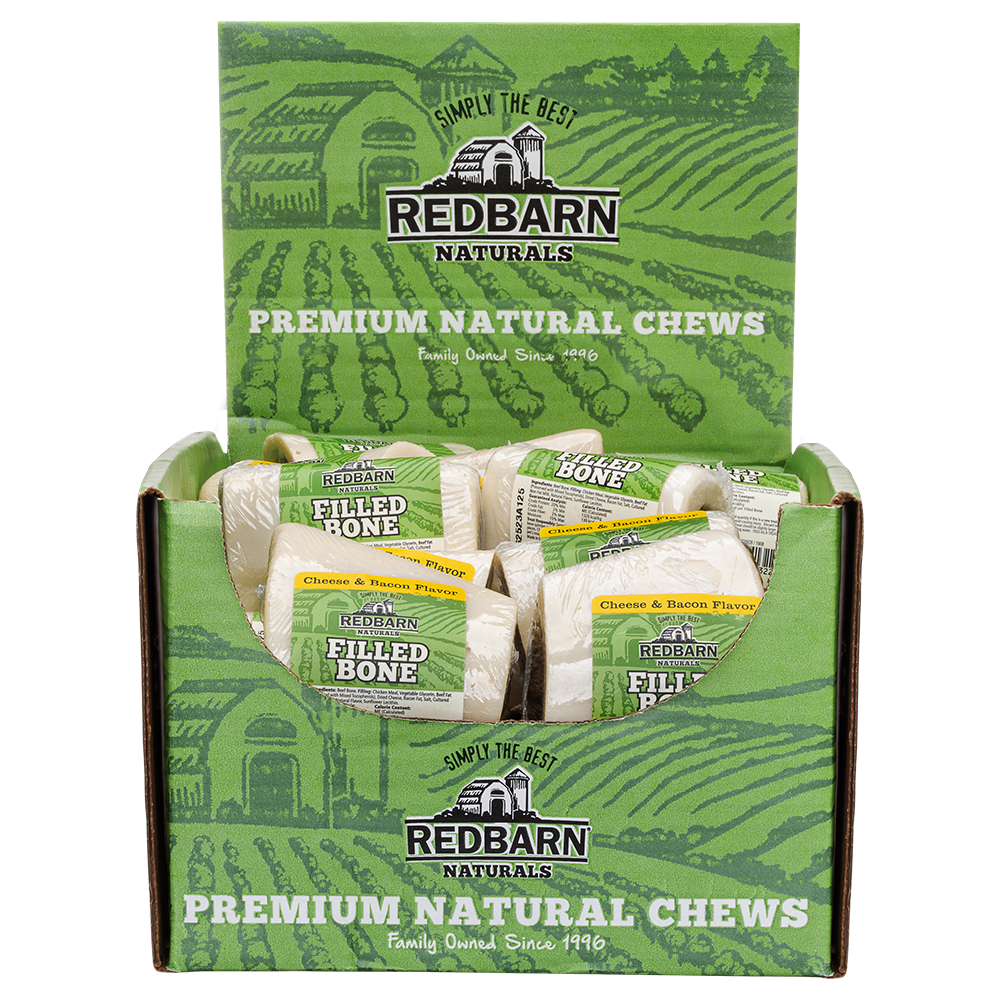 Case of Small Natural Filled Bone Cheese N' Bacon Flavor