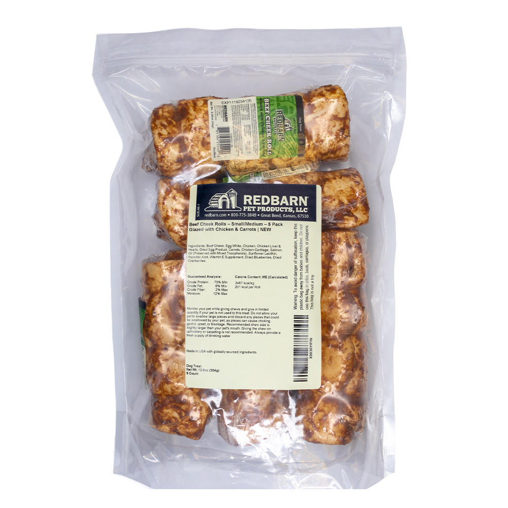 Multipack of Redbarn Glazed Beef Cheek Rolls - Chicken and Carrot Flavor