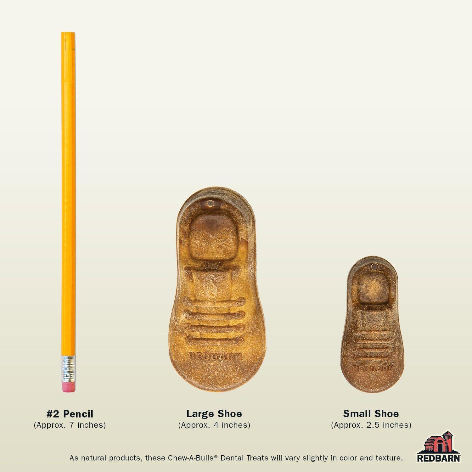 Chew-A-Bulls® Shoe size comparison