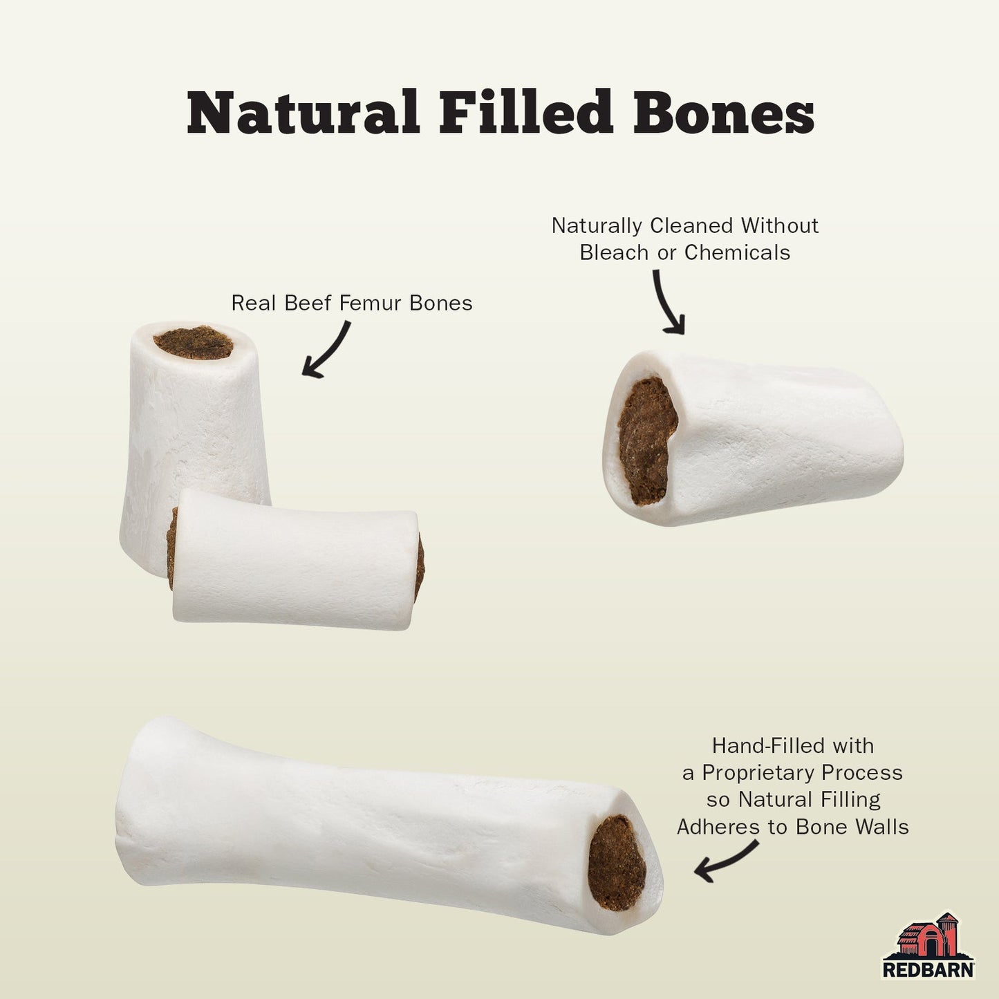 Features of Natural Filled Bone Cheese N' Bacon Flavor