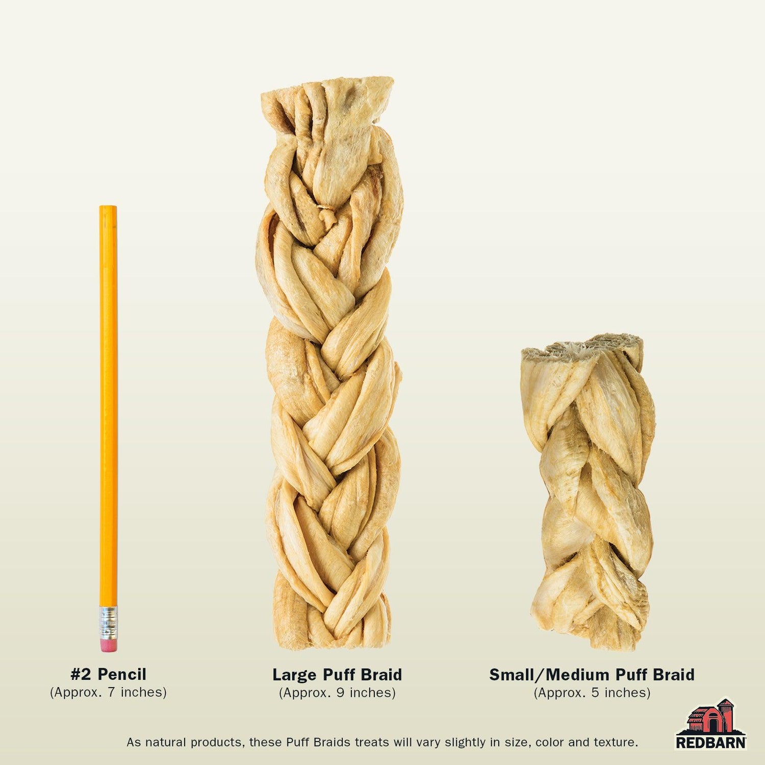 Sizes of Redbarn Puff Braid